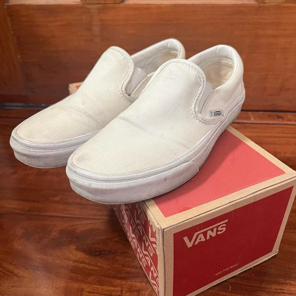 Vans Classic White Slip-On Sneakers